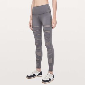Lululemon Wunder Under Mesh Panel Leggings Gray Size 4